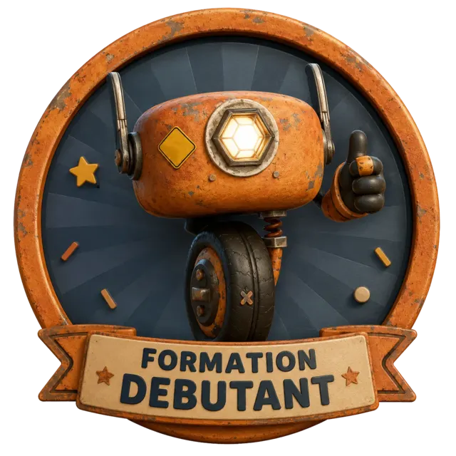 Badge Débutant débloqué en fin de formation
