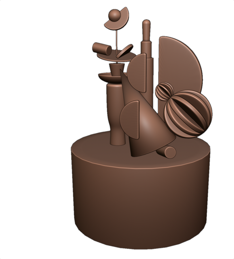 Sculpture géométrique sur socle