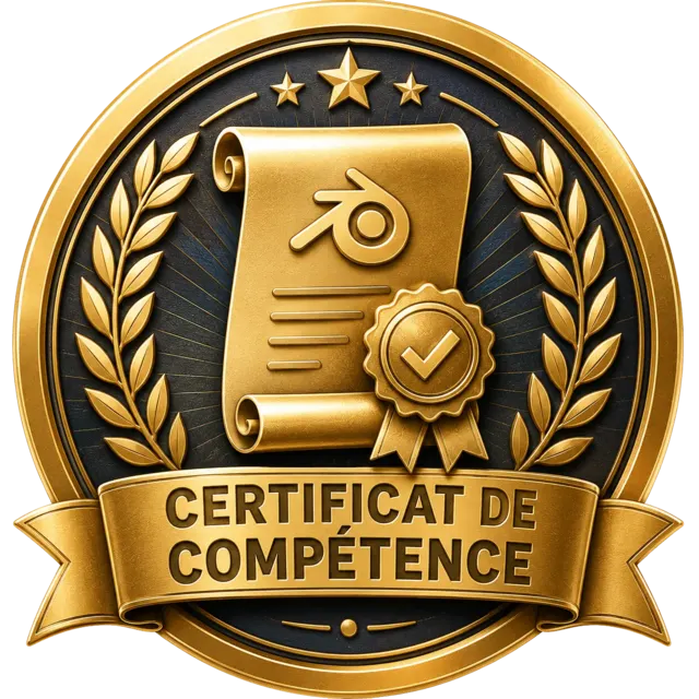 Badge Certificat débloqué en fin de formation