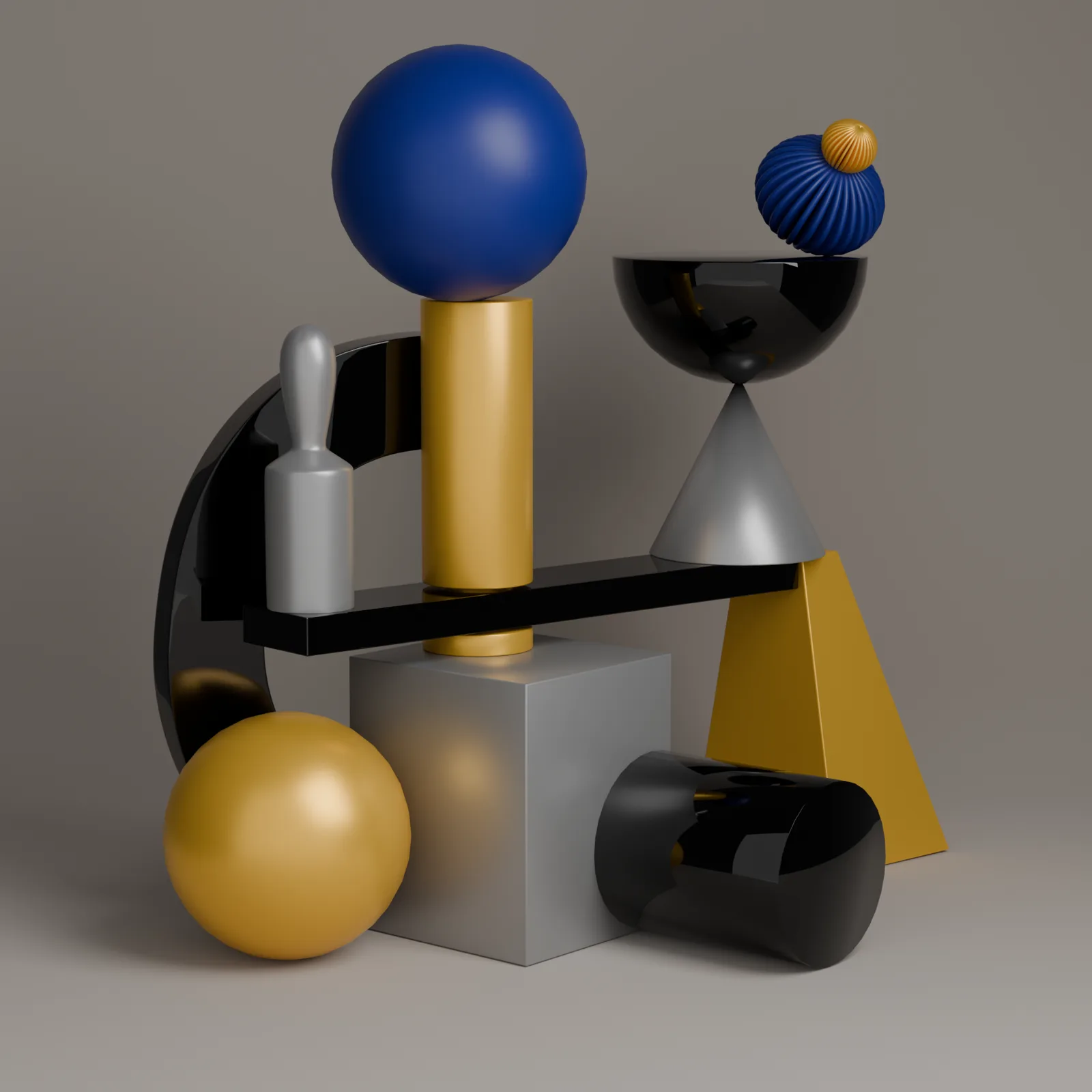Chasse à réaliser : composition de formes 3D en matériaux contrastés